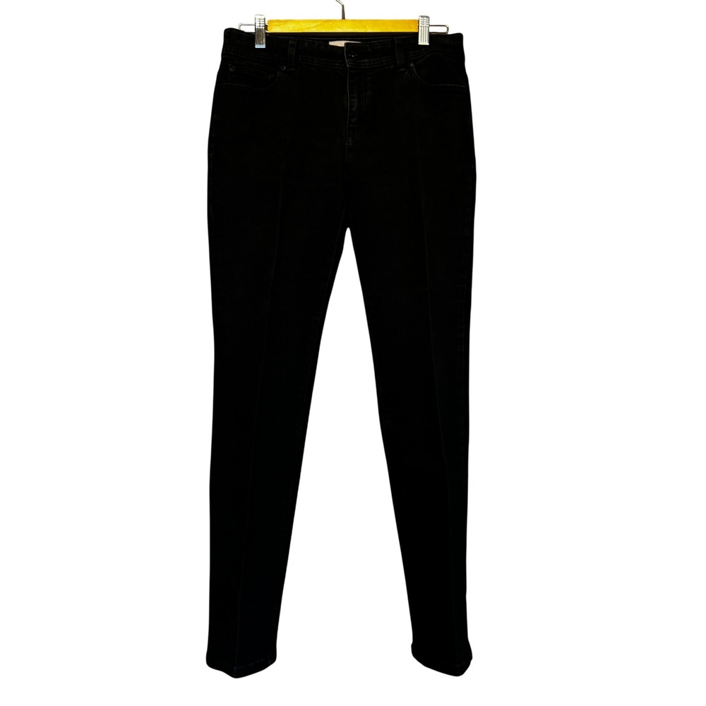 Chicos So Slimming Black Straight Leg Jeans Womens 0 4/6 Short Stretch Denim